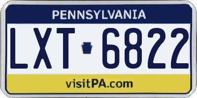 PA license plate LXT6822