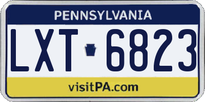 PA license plate LXT6823