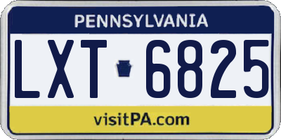 PA license plate LXT6825