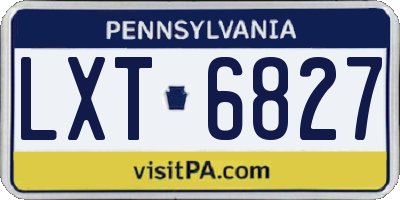 PA license plate LXT6827