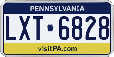 PA license plate LXT6828