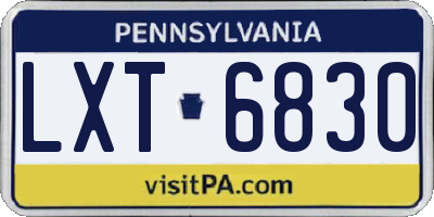 PA license plate LXT6830