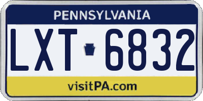 PA license plate LXT6832