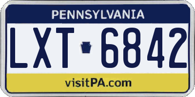 PA license plate LXT6842