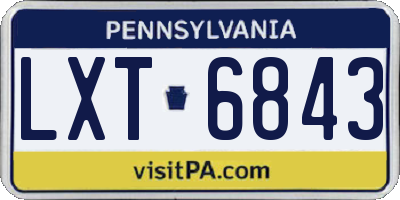 PA license plate LXT6843