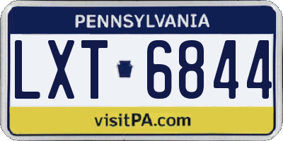 PA license plate LXT6844
