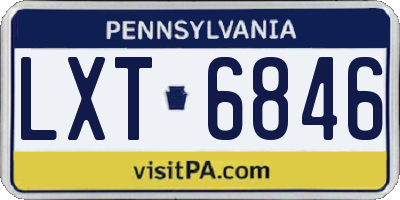 PA license plate LXT6846
