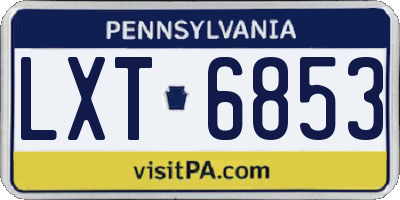 PA license plate LXT6853