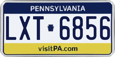 PA license plate LXT6856