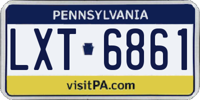 PA license plate LXT6861