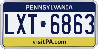 PA license plate LXT6863