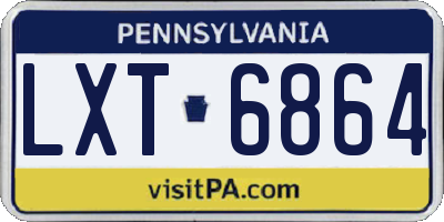 PA license plate LXT6864