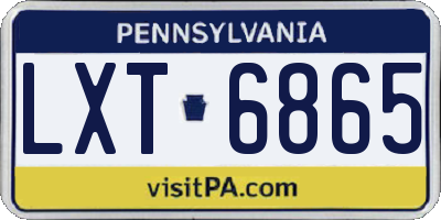 PA license plate LXT6865