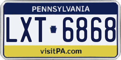 PA license plate LXT6868