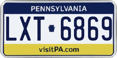 PA license plate LXT6869