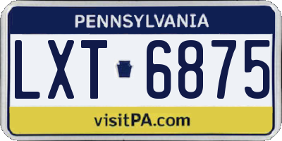 PA license plate LXT6875