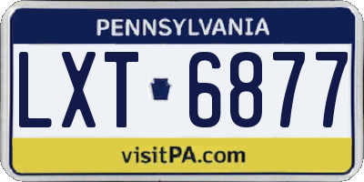 PA license plate LXT6877