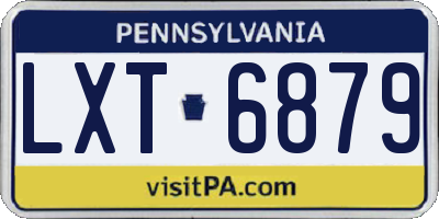 PA license plate LXT6879