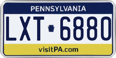 PA license plate LXT6880