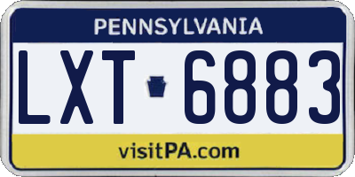 PA license plate LXT6883