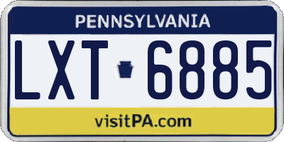 PA license plate LXT6885