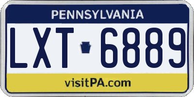 PA license plate LXT6889