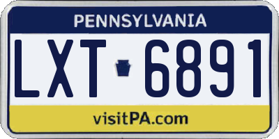 PA license plate LXT6891