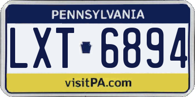 PA license plate LXT6894