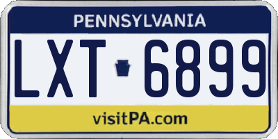 PA license plate LXT6899