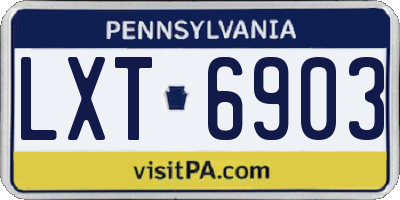 PA license plate LXT6903