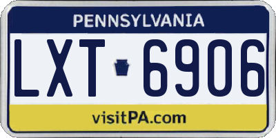 PA license plate LXT6906