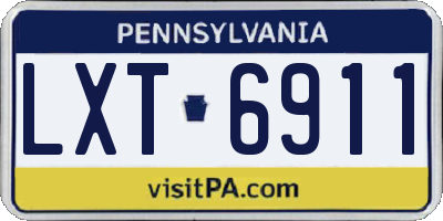 PA license plate LXT6911