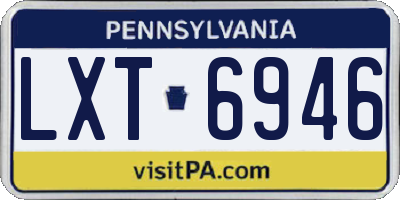 PA license plate LXT6946