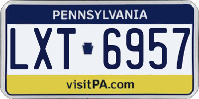 PA license plate LXT6957