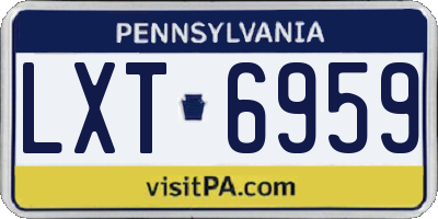 PA license plate LXT6959