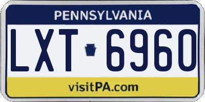 PA license plate LXT6960
