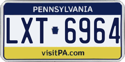 PA license plate LXT6964
