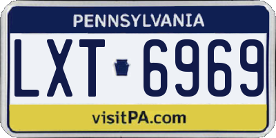 PA license plate LXT6969
