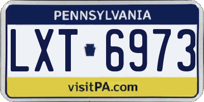 PA license plate LXT6973