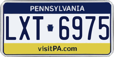 PA license plate LXT6975