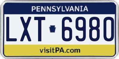 PA license plate LXT6980