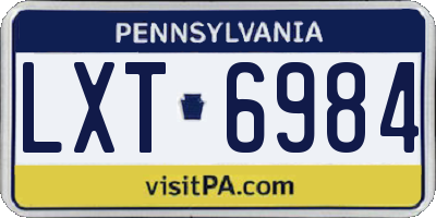 PA license plate LXT6984