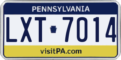PA license plate LXT7014