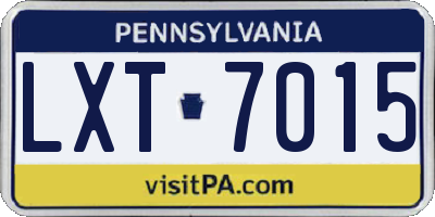PA license plate LXT7015