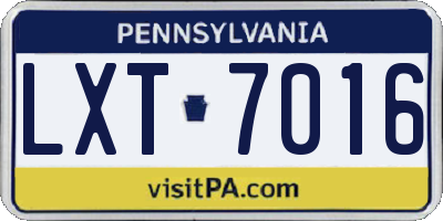 PA license plate LXT7016