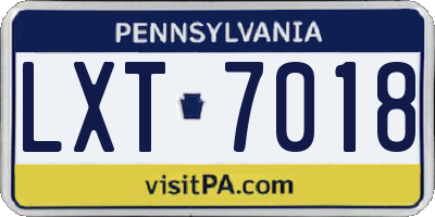 PA license plate LXT7018