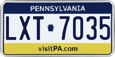 PA license plate LXT7035