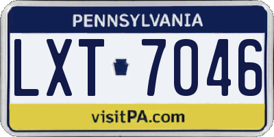 PA license plate LXT7046