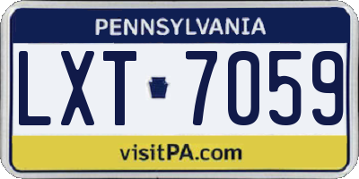PA license plate LXT7059