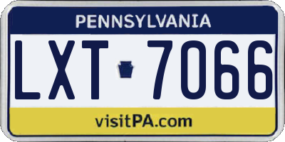 PA license plate LXT7066